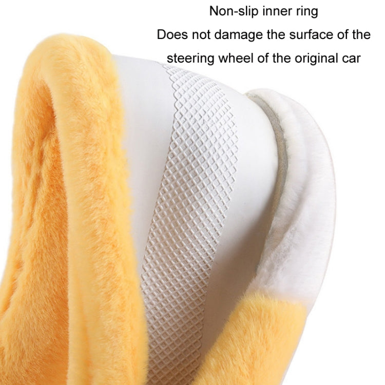 Car Steering Wheel Cartoon Short Fluff Handle Cover, Size: 38cm(Yellow Round) - Seat Belts & Padding by PMC Jewellery | Online Shopping South Africa | PMC Jewellery | Buy Now Pay Later Mobicred