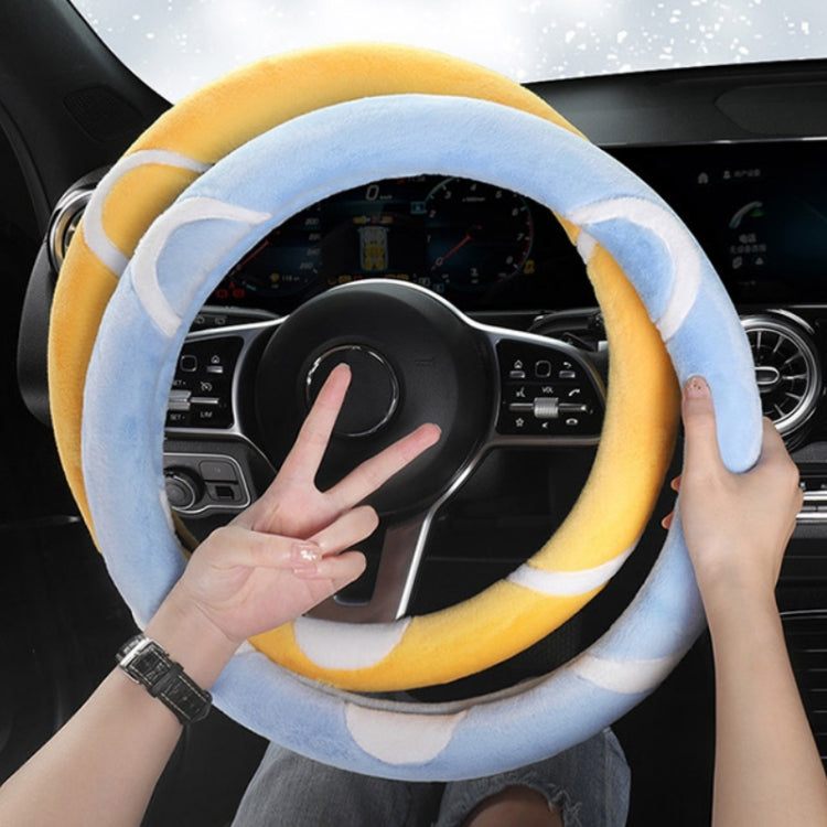 Car Steering Wheel Cartoon Short Fluff Handle Cover, Size: 38cm(Black D Shape) - Seat Belts & Padding by PMC Jewellery | Online Shopping South Africa | PMC Jewellery | Buy Now Pay Later Mobicred