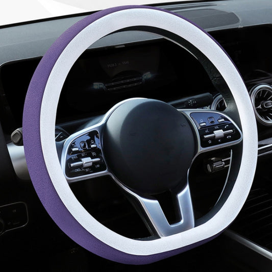 Car Steering Wheel Short Plush Winter Non-slip Grip Cover, Size: 38cm(D Shaped Purple) - Steering Wheel Accessories by PMC Jewellery | Online Shopping South Africa | PMC Jewellery | Buy Now Pay Later Mobicred