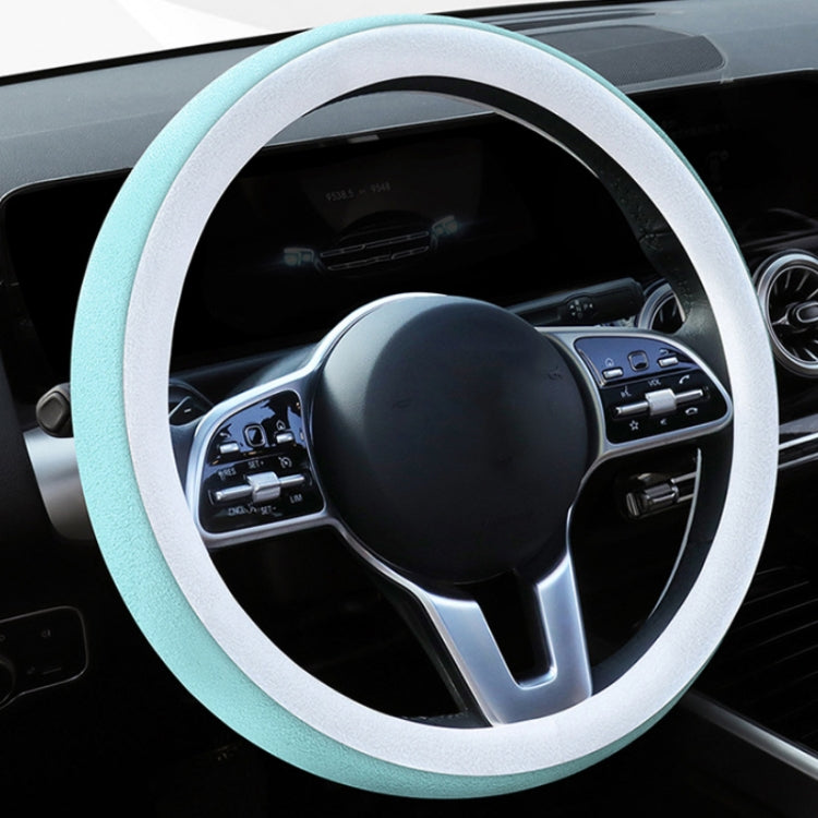 Car Steering Wheel Short Plush Winter Non-slip Grip Cover, Size: 38cm(Round Blue) - Steering Wheel Accessories by PMC Jewellery | Online Shopping South Africa | PMC Jewellery | Buy Now Pay Later Mobicred