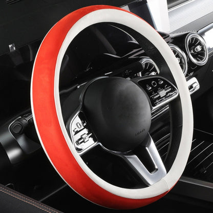 Car Steering Wheel Short Plush Winter Non-slip Grip Cover, Size: 38cm(Round Orange) - Steering Wheel Accessories by PMC Jewellery | Online Shopping South Africa | PMC Jewellery | Buy Now Pay Later Mobicred