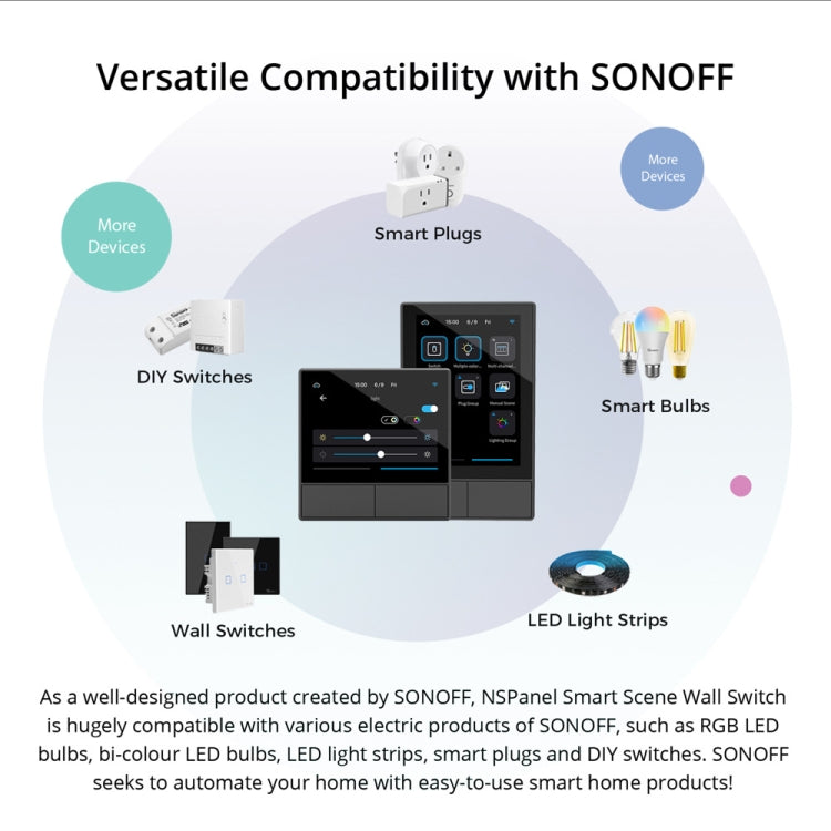 Sonoff NSPanel WiFi Smart Scene Switch Thermostat Temperature All-in-One Control Touch Screen, US Plug (White) - Smart Switch by Sonoff | Online Shopping South Africa | PMC Jewellery | Buy Now Pay Later Mobicred