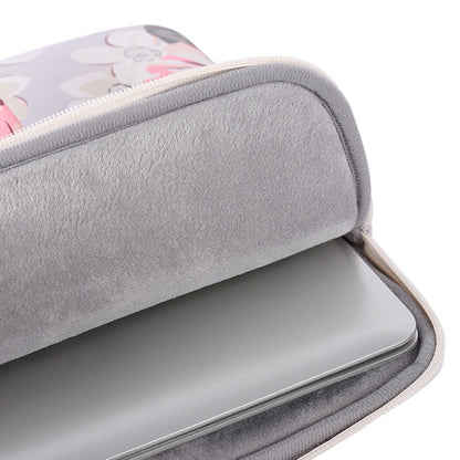 H40-B01 White Rose Pattern Laptop Case Bag Computer Liner Bag With Handle, Size: 13 Inch(Grey) - 13.3 inch by PMC Jewellery | Online Shopping South Africa | PMC Jewellery | Buy Now Pay Later Mobicred