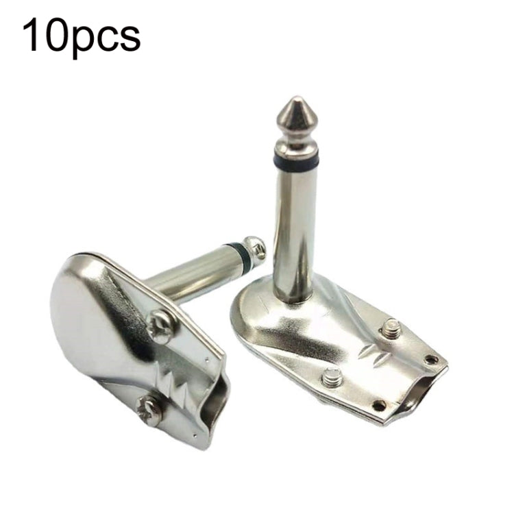 10pcs 6.35mm Right Angle Guitar Plug Audio Microphone Amplifier Connector, Specification: Mono - Microphone Audio Cable & Connector by PMC TechLife | Online Shopping South Africa | PMC TechLife