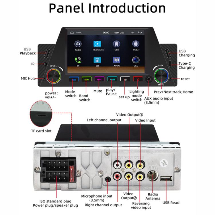 4.7 inch AUTO/CarPlay Navigation Bluetooth FM Radio Car MP5(161C) - Car MP3 & MP4 & MP5 by PMc TechLife | Online Shopping South Africa | PMc TechLife | Buy Now Pay Later Mobicred