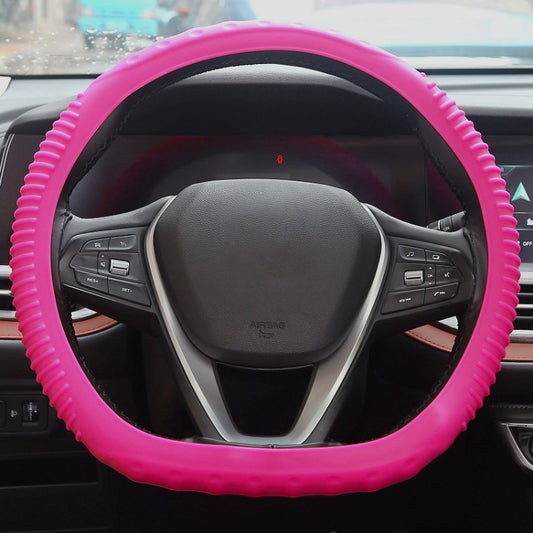 Silicone Non-slip Wear-resistant Concave Point Car Steering Wheel Cover, Size: 34-38cm(Rose Red) - Steering Wheel Accessories by PMC Jewellery | Online Shopping South Africa | PMC Jewellery | Buy Now Pay Later Mobicred