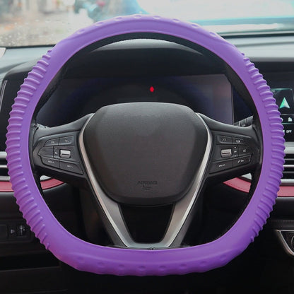 Silicone Non-slip Wear-resistant Concave Point Car Steering Wheel Cover, Size: 34-38cm(Purple) - Steering Wheel Accessories by PMC Jewellery | Online Shopping South Africa | PMC Jewellery | Buy Now Pay Later Mobicred