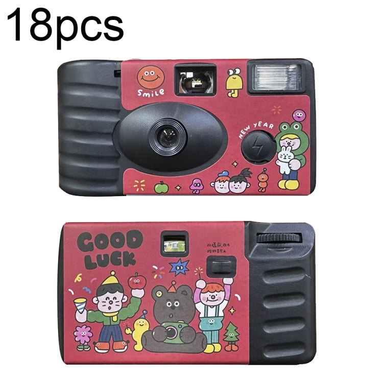 18pcs Red Good Luck Retro Film Camera Waterproof Cartoon Decorative Stickers without Camera - Children Cameras by PMC Jewellery | Online Shopping South Africa | PMC Jewellery | Buy Now Pay Later Mobicred