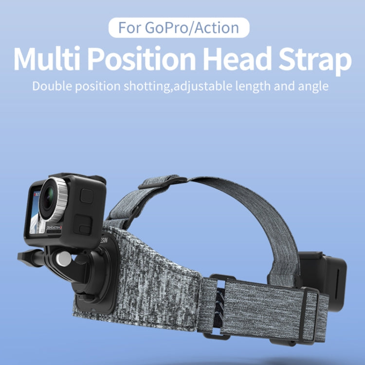 TELESIN Head Strap Double Mount Skidproof Multiangle Adjustment for Action Camera Accessories - Head Belt by TELESIN | Online Shopping South Africa | PMC Jewellery | Buy Now Pay Later Mobicred