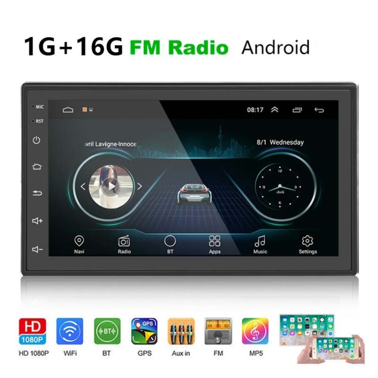 A2222KT 7 Inch Android Navigation WiFi Version 1+32G GPS Bluetooth 2.5D Screen Car Central Control MP5 Player, Style: Standard - Car MP3 & MP4 & MP5 by PMC Jewellery | Online Shopping South Africa | PMC Jewellery | Buy Now Pay Later Mobicred