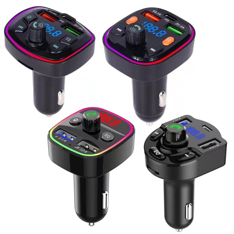 Q5 3.1A USB+PD Bluetooth Car Charger Car FM Transmitter Colorful Lighting - Bluetooth Car Kits by PMC Jewellery | Online Shopping South Africa | PMC Jewellery | Buy Now Pay Later Mobicred