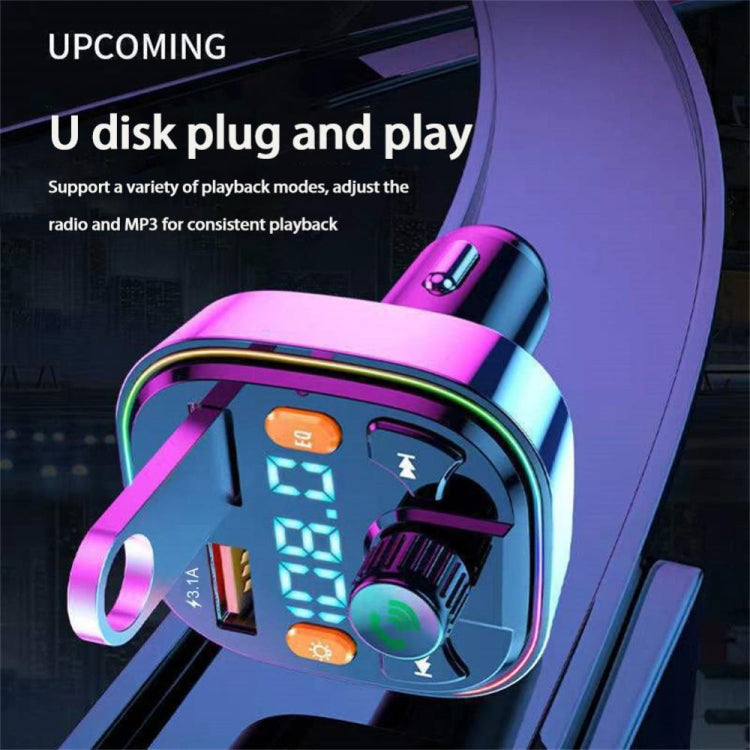 Q5 3.1A USB+PD Bluetooth Car Charger Car FM Transmitter Colorful Lighting - Bluetooth Car Kits by PMC Jewellery | Online Shopping South Africa | PMC Jewellery | Buy Now Pay Later Mobicred