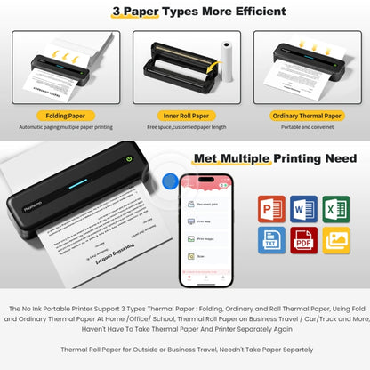 Phomemo M832 300dpi Wireless Thermal Portable Printer, Size: Letter Version(Gray) - Printer by Phomemo | Online Shopping South Africa | PMC Jewellery | Buy Now Pay Later Mobicred