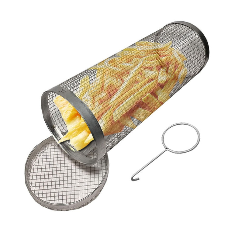 Outdoor Stainless Steel Barbecue Cage BBQ Round Mesh Tube 20cm With Hook - Cookwares & Tablewares by PMC Jewellery | Online Shopping South Africa | PMC Jewellery