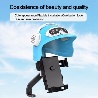 Small Helmet Sunscreen Phone Stand Bracket Motorcycle Mobile Phone Holder,Spec: Rearview Mirror Blue - Holder by PMC Jewellery | Online Shopping South Africa | PMC Jewellery | Buy Now Pay Later Mobicred