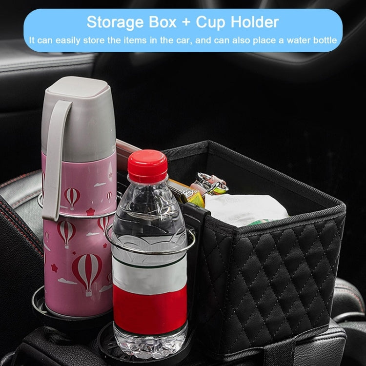 Car Armrest Box Folding Storage Box Multifunctional Water Cup Holder(Leather Beige) - Stowing Tidying by PMC Jewellery | Online Shopping South Africa | PMC Jewellery | Buy Now Pay Later Mobicred