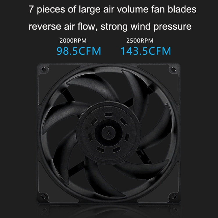 MF14025 4pin High Air Volume Low Noise High Wind Pressure FDB Magnetic Suspension Chassis Fan 2000rpm (Black) - Fan Cooling by PMC Jewellery | Online Shopping South Africa | PMC Jewellery | Buy Now Pay Later Mobicred