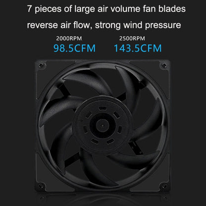 MF14025 4pin High Air Volume Low Noise High Wind Pressure FDB Magnetic Suspension Chassis Fan 2000rpm (Black) - Fan Cooling by PMC Jewellery | Online Shopping South Africa | PMC Jewellery | Buy Now Pay Later Mobicred