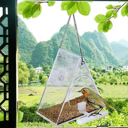 Acrylic Bird Cage Transparent Pet Box Triangle Bird Feeder - Food Bowls by PMC Jewellery | Online Shopping South Africa | PMC Jewellery