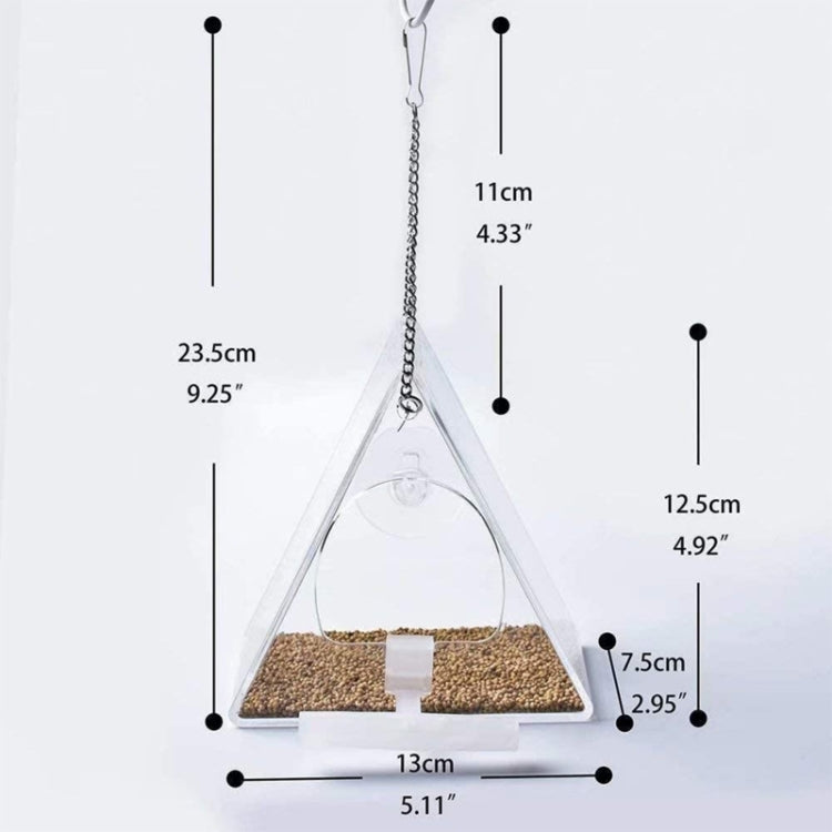 Acrylic Bird Cage Transparent Pet Box Triangle Bird Feeder - Food Bowls by PMC Jewellery | Online Shopping South Africa | PMC Jewellery