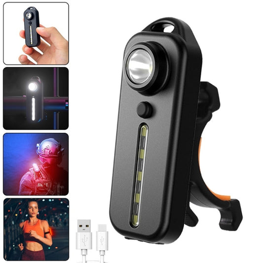 Bicycle Tail Light Type-C Rechargeable Outdoor Warning Light With Pen Clip(W677 Black Iron Box) - Taillights by PMC Jewellery | Online Shopping South Africa | PMC Jewellery | Buy Now Pay Later Mobicred