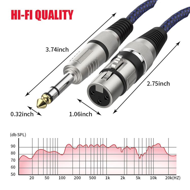 25m Blue and Black Net TRS 6.35mm Male To Caron Female Microphone XLR Balance Cable - Microphone Audio Cable & Connector by PMC Jewellery | Online Shopping South Africa | PMC Jewellery | Buy Now Pay Later Mobicred