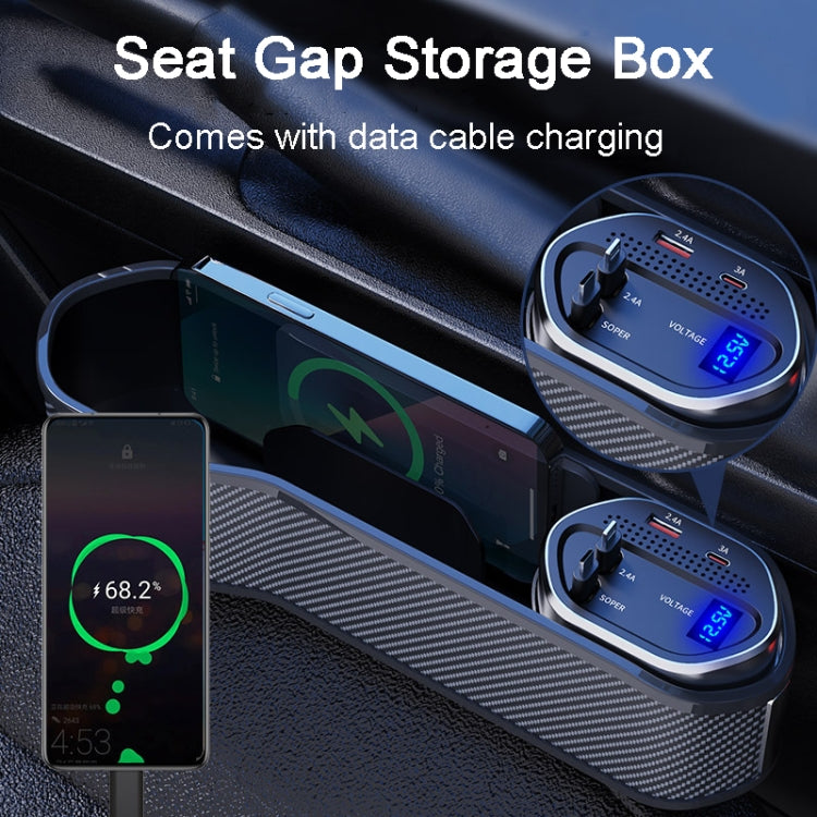 Vehicle Seat Gap Storage Box Organizer Front Seat Console Side Pocket ,Spec: No Wireless Charging Ordinary Wire - Stowing Tidying by PMC Jewellery | Online Shopping South Africa | PMC Jewellery | Buy Now Pay Later Mobicred