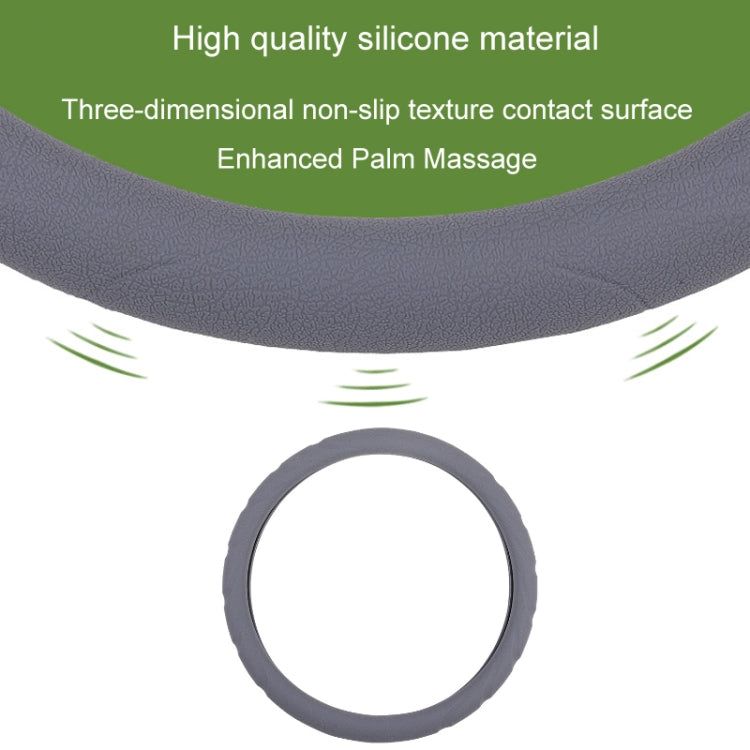 Silicone Non-slip Wear-resistant Steering Wheel Cover, Size: 37-42cm(Gray) - Steering Wheel Accessories by PMC Jewellery | Online Shopping South Africa | PMC Jewellery | Buy Now Pay Later Mobicred