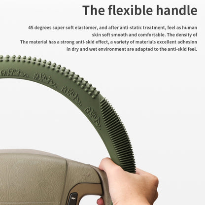 Non-slip Wear-resistant Fire Pattern Silicone Car Steering Wheel Cover, Size: 36-42cm(Beige) - Steering Wheel Accessories by PMC Jewellery | Online Shopping South Africa | PMC Jewellery | Buy Now Pay Later Mobicred