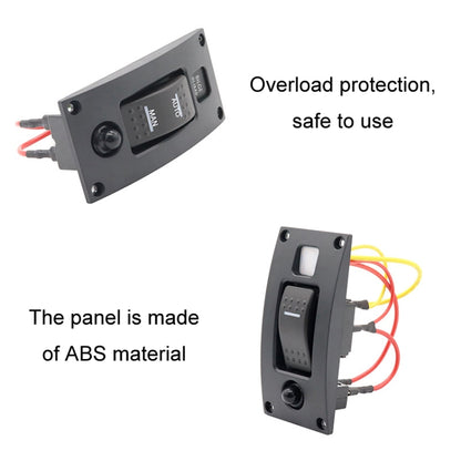 Marine Self-Locking Resetting Switch With Overload Protection Indicator Light ON-OFF-ON 3 Switch - Marine Accessories & Parts by PMC Jewellery | Online Shopping South Africa | PMC Jewellery | Buy Now Pay Later Mobicred