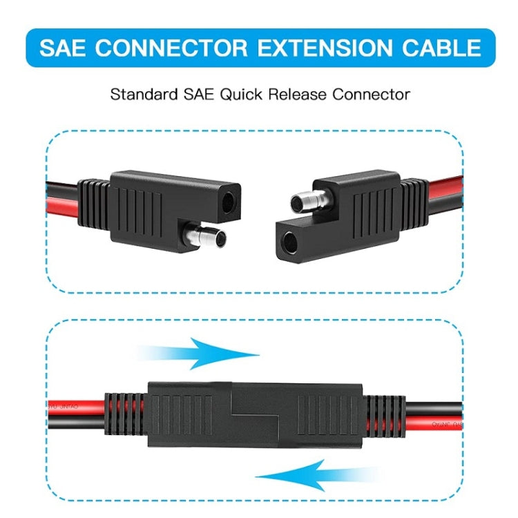 2pcs 20A Solar Car Battery SAE Power Extension Cable 30cm - DIY Cables by PMC Jewellery | Online Shopping South Africa | PMC Jewellery | Buy Now Pay Later Mobicred