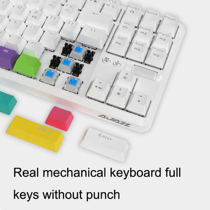 Ajazz K870T 87-Key Hot Swap Bluetooth/Wired Dual Mode RGB Backlight Office Game Mechanical Keyboard Tea Shaft (White) - Wireless Keyboard by Ajazz | Online Shopping South Africa | PMC Jewellery | Buy Now Pay Later Mobicred