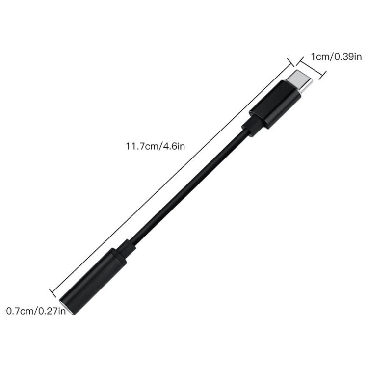 RCSTQ for DJI Action 2 Type-C/USB-C to 3.5mm Audio Conversion Cable(Black) -  by RCSTQ | Online Shopping South Africa | PMC Jewellery | Buy Now Pay Later Mobicred