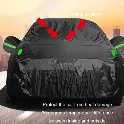 190T Silver Coated Cloth Car Rain Sun Protection Car Cover with Reflective Strip, Size: Y-L - PE Material by PMC Jewellery | Online Shopping South Africa | PMC Jewellery | Buy Now Pay Later Mobicred