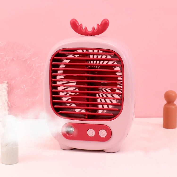 1315 Spray Humidification Hydrating Cartoon Fan USB Charging Desktop Fan(Deer Pink) - Electric Fans by PMC Jewellery | Online Shopping South Africa | PMC Jewellery | Buy Now Pay Later Mobicred