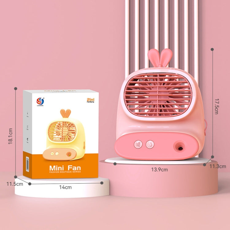 CS1319 Desktop Small Hydrating Spray Cartoon Fan Rechargeable Silent Humidifying Fan(Bunny Blue) - Electric Fans by PMC Jewellery | Online Shopping South Africa | PMC Jewellery | Buy Now Pay Later Mobicred