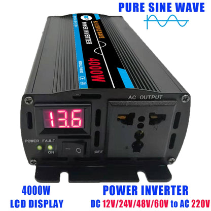 4000W (Actual 800W) 60V to 220V High Power Car Sine Wave Inverter Power Converter - Pure Sine Wave by PMC Jewellery | Online Shopping South Africa | PMC Jewellery | Buy Now Pay Later Mobicred