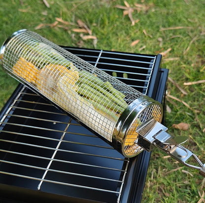 Upgrade With Handle BBQ Cage Stainless Steel  Barbecue Basket  30cm+Handle 18cm - Cookwares & Tablewares by PMC Jewellery | Online Shopping South Africa | PMC Jewellery