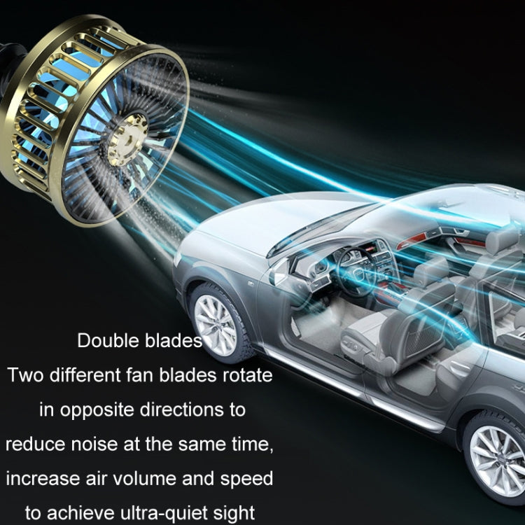 F210 Dual-Engine Car Air Outlet Base Dual-Purpose USB Fan(Silver) - Heating & Fans by PMC Jewellery | Online Shopping South Africa | PMC Jewellery | Buy Now Pay Later Mobicred