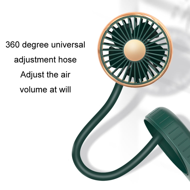 F304 Double-head Hose Built-in Lithium Battery USB Car Fan, Color: Green Gold - Heating & Fans by PMC Jewellery | Online Shopping South Africa | PMC Jewellery | Buy Now Pay Later Mobicred