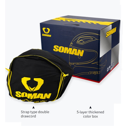 SOMAN Motorcycle Carbon Fiber Double Lens Thermal Safety Helmet, Size: M(Cheetah Print) - Helmets by SOMAN | Online Shopping South Africa | PMC Jewellery | Buy Now Pay Later Mobicred