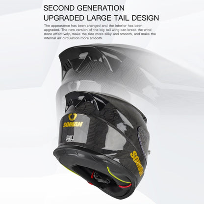 SOMAN Motorcycle Carbon Fiber Double Lens Thermal Safety Helmet, Size: S(Snake Carbon Fiber) - Helmets by SOMAN | Online Shopping South Africa | PMC Jewellery | Buy Now Pay Later Mobicred