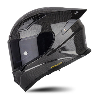 SOMAN Four Seasons Full Cover Motorcycle Helmet, Size: M(Snake Carbon Fiber Black) - Helmets by SOMAN | Online Shopping South Africa | PMC Jewellery | Buy Now Pay Later Mobicred
