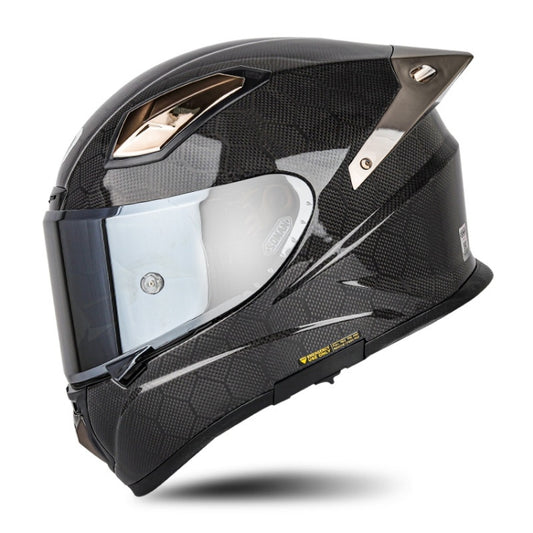 SOMAN Four Seasons Full Cover Motorcycle Helmet, Size: L(Snake Carbon Fiber Silver) - Helmets by SOMAN | Online Shopping South Africa | PMC Jewellery | Buy Now Pay Later Mobicred