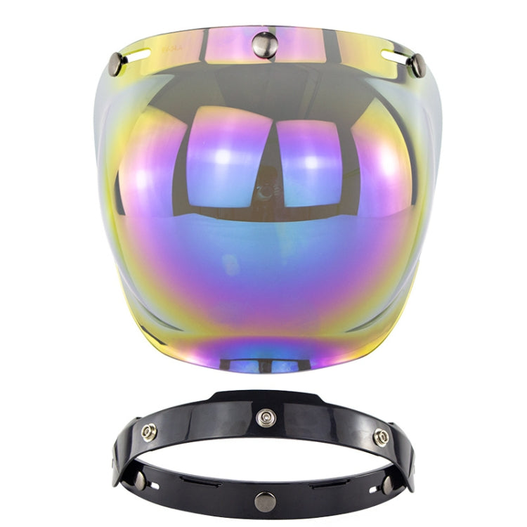 Motorcycle Helmet Three-Button Windproof Lens With Bracket(Rainbow) - Helmets by PMC Jewellery | Online Shopping South Africa | PMC Jewellery | Buy Now Pay Later Mobicred