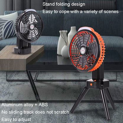 Outdoor Camping USB Charging Fan Tent Swing Head Fan With Tripod LED Light(Black) - Electric Fans by PMC Jewellery | Online Shopping South Africa | PMC Jewellery | Buy Now Pay Later Mobicred