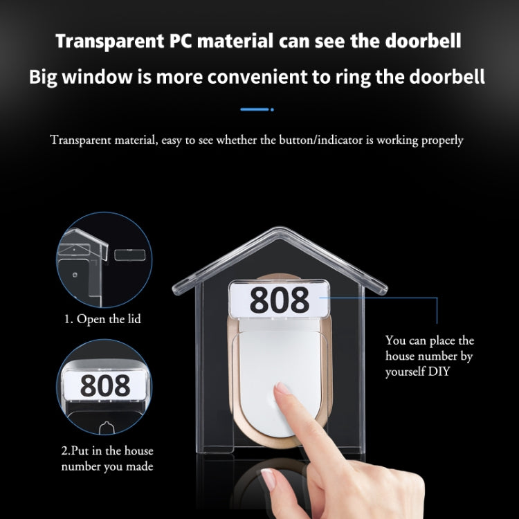 Wireless Doorbell Waterproof Cover Outdoor Doorbell Transparent Rain Protection Case(E30) - Other Device by PMC Jewellery | Online Shopping South Africa | PMC Jewellery