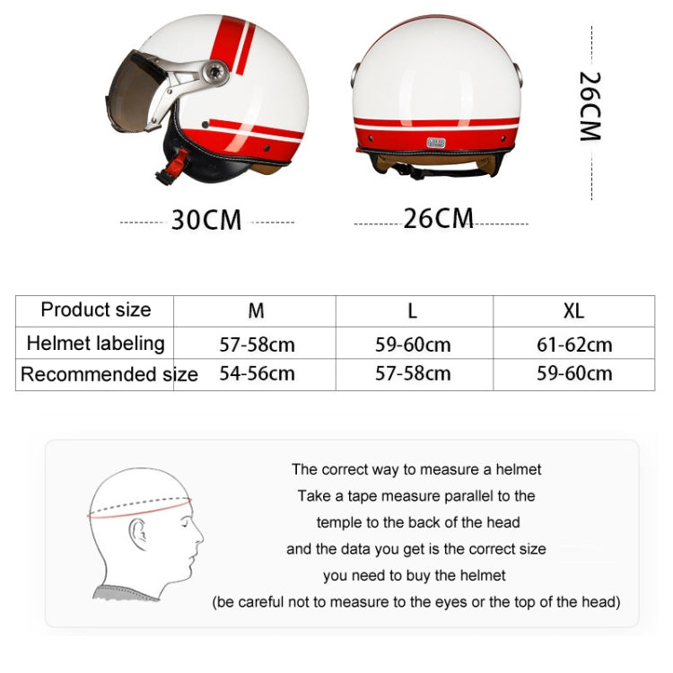 GXT Electric Vehicle Half Cover Helmet Four Seasons Retro Helmet, Size: XL(White Shield 83) - Helmets by GXT | Online Shopping South Africa | PMC Jewellery | Buy Now Pay Later Mobicred