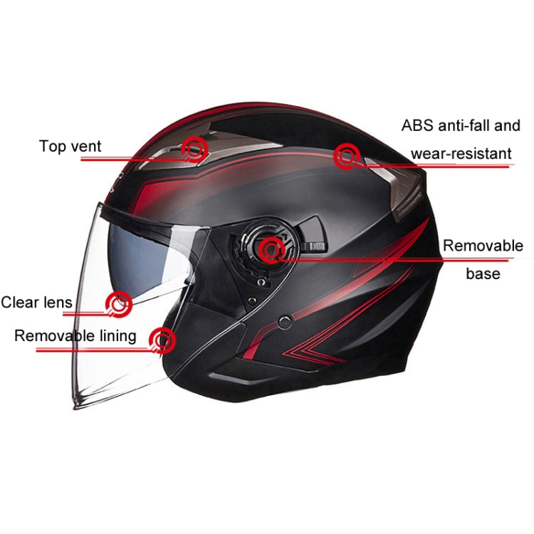 GXT 708 Electric Vehicle Dual Lens Helmet Four Seasons Safety Helmet, Size: L(Matte Black) - Helmets by GXT | Online Shopping South Africa | PMC Jewellery | Buy Now Pay Later Mobicred