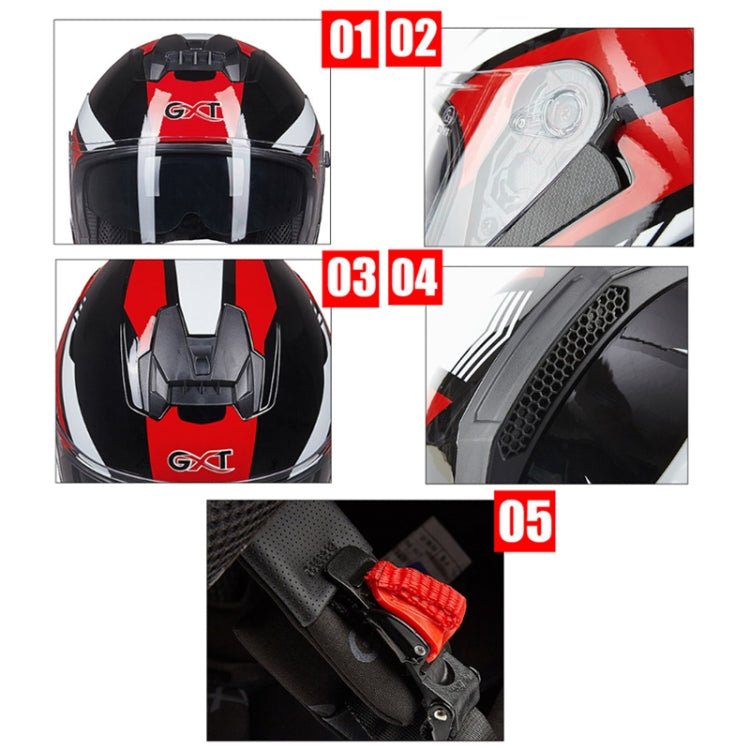 GXT Electric Vehicle Four Seasons Sun Protection & Windshield Double Lens Helmet, Size: XL(Bright Black Red) - Helmets by GXT | Online Shopping South Africa | PMC Jewellery | Buy Now Pay Later Mobicred